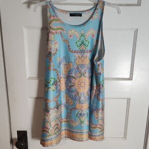 Charming Charlie Paisley Tank Top - Blue and Green